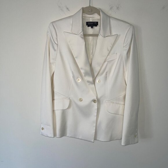 Jones New York Collection Suit Jacket Womens Size 10 Double Breasted White - Picture 9 of 12